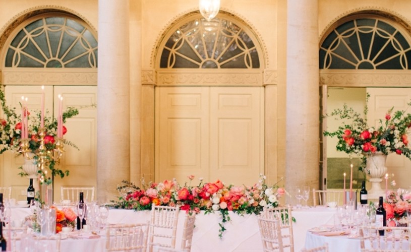 Decorated tables at the Assembly Rooms